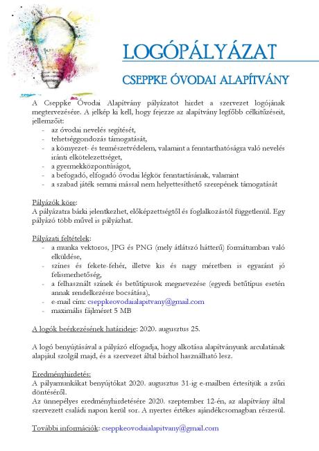 Logo pályázat - Cseppke Óvodai Alapítvány