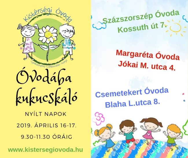 Óvodába kukucskáló nyílt napok